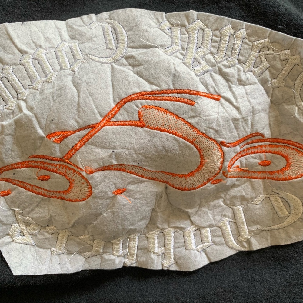 2000s Orange County Choppers Black & Orange 2 Sided Graphic Faded Hoodie NWOT - Picture 8 of 14